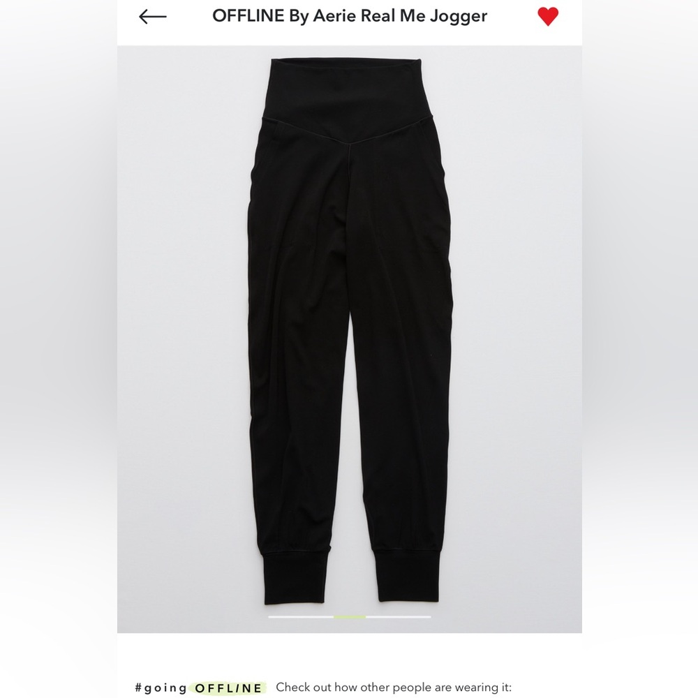 AERIE Real Me Jogger, XL, black